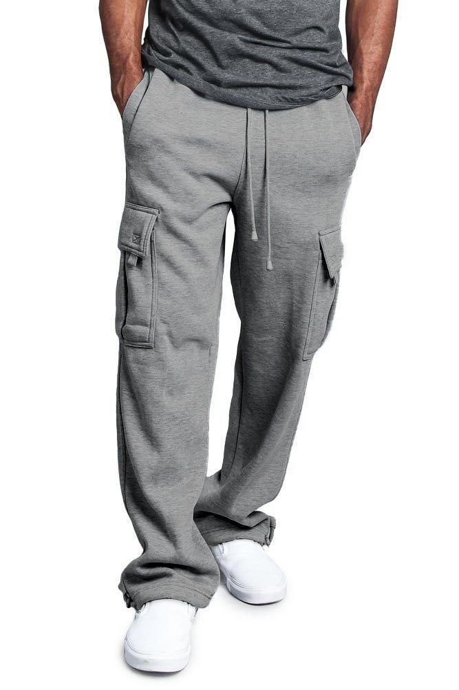 Mens Casual Multi-Pocket Loose Cargo Pants Dark gray  - Image 2