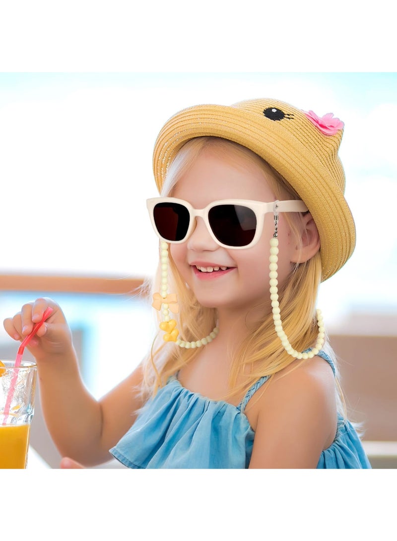 Barakah Kids Sunglasses Set with Strap and Heart Case, Colorful Dopamine Style UV400 Protection Shades, Lightweight PC Frame with AC Lens, Outdoor Travel Holiday Beach Party Gift for Boys Girls Age 3-10 - Image 2