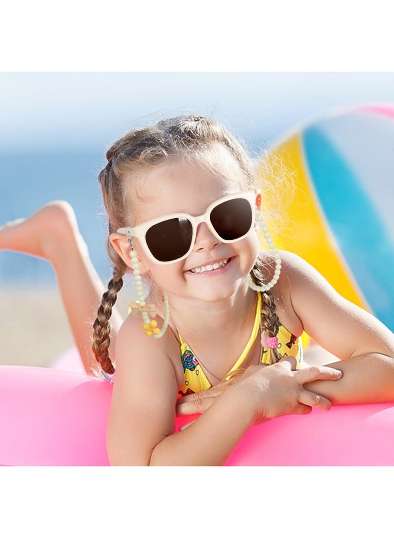 Barakah Kids Sunglasses Set with Strap and Heart Case, Colorful Dopamine Style UV400 Protection Shades, Lightweight PC Frame with AC Lens, Outdoor Travel Holiday Beach Party Gift for Boys Girls Age 3-10 - Image 5