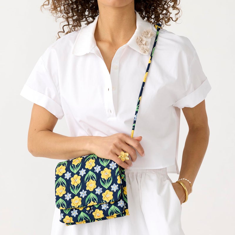 Vera Bradley Premium Cotton Baird Hipster Crossbody Bag, Daffodils, One Size - Image 2