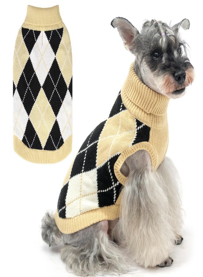 KOOLTAIL Crochet Dog Argyle Sweater Knitted for Small Doggie Puppy Cat Small Medium - Image 1
