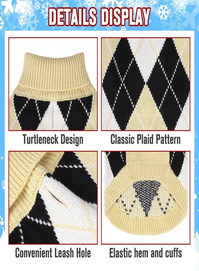 KOOLTAIL Crochet Dog Argyle Sweater Knitted for Small Doggie Puppy Cat Small Medium - Image 4