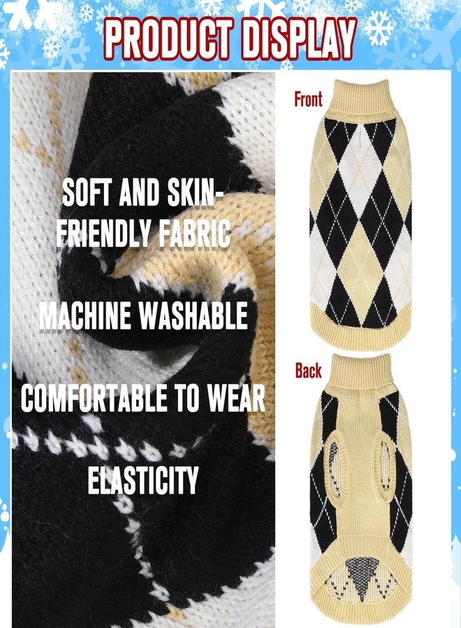 KOOLTAIL Crochet Dog Argyle Sweater Knitted for Small Doggie Puppy Cat Small Medium - Image 3