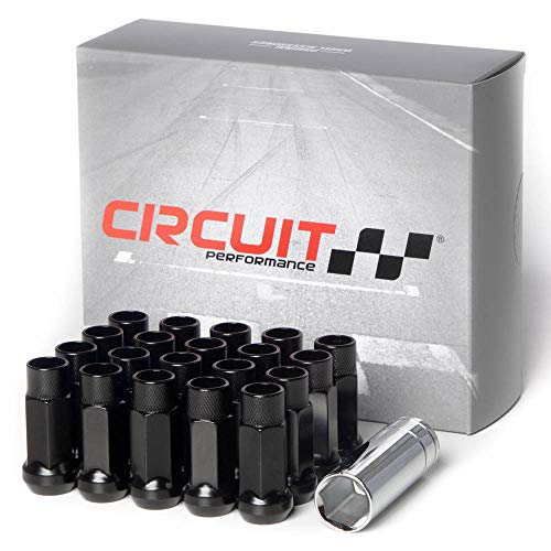 Circuit Performance صمولة سداسية مفتوحة مطروقة من الفولاذ للأداء الدائري لعجلات ما بعد البيع: 12x1.5 سوداء - مجموعة من 20 قطعة + أداة - Image 1
