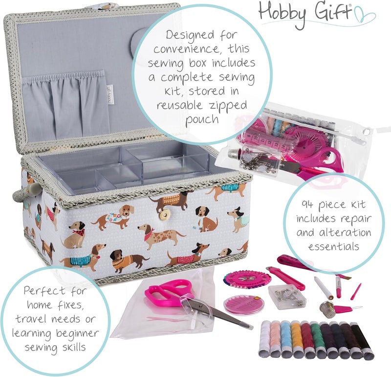 Hobby Gift صندوق تخزين حرفي مليء مسبقًا وحصري للهدايات، يحتوي على مجموعة خياطة مكونة من 94 قطعة، بلون بنفسجي، مقاس متوسط، رقم المنتج: MRM137F - Image 3