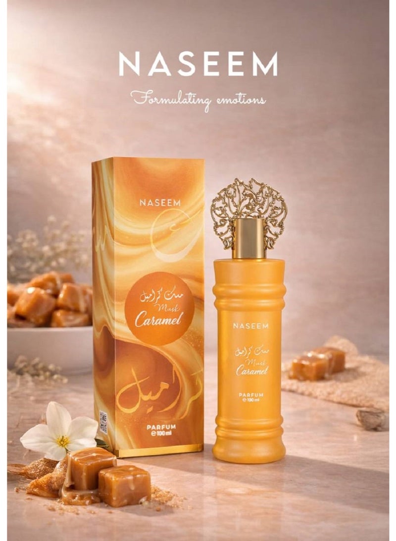 عطر مسك كراميل  الخالي من الكحول 100 مل -الإصدار الجديد من نسيم