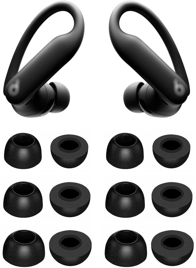 ALXCD Foam Ear Tips Compatible with Powerbeats Pro 2 Headphone, S/M/L 3 Sizes 6 Pairs Soft Memory Foam Earbuds Tips, Fit for Powerbeats Pro 2 PB Pro 2 6 Pairs Black - Image 1