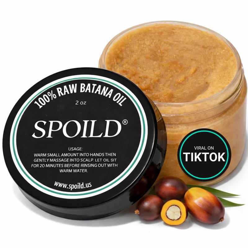 SPOILD Raw Batana Oil for Hair Growth - Sourced from Honduras - Dr. Sebi Approved - 100% Organic and Unrefined - For Thicker, Stronger Hair - 2oz. - Image 1