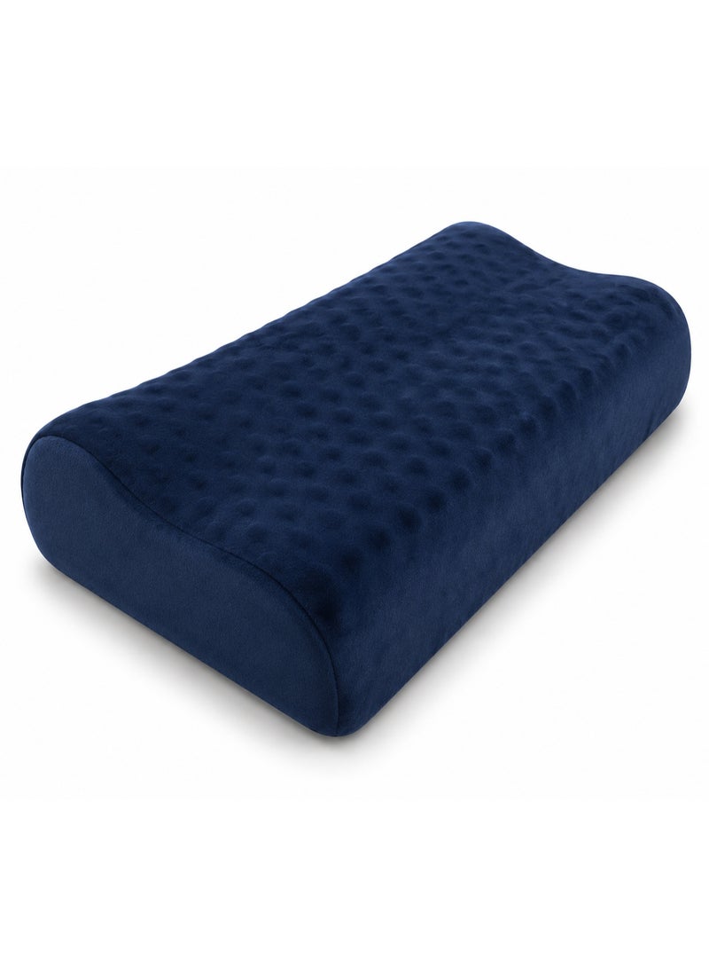Medical Contour Memory Foam Sleeping Pillow with Textured Surface Designed for Balanced Pressure Distribution and Comfortable Back and Side Sleeping - Image 1