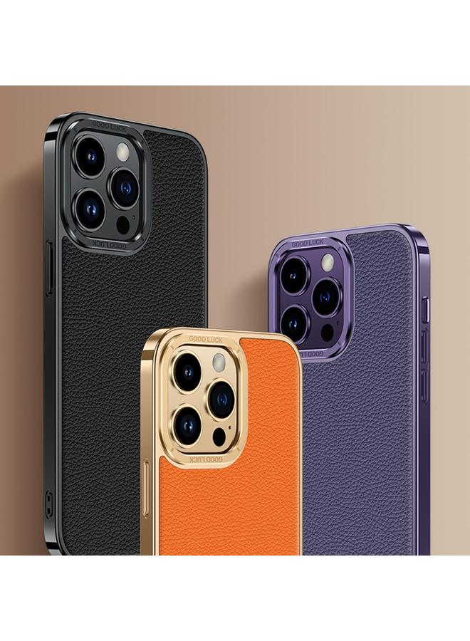 Zaboon Case For iPhone 12 Pro Litchi Texture Genuine Leather Phone Case - Image 2