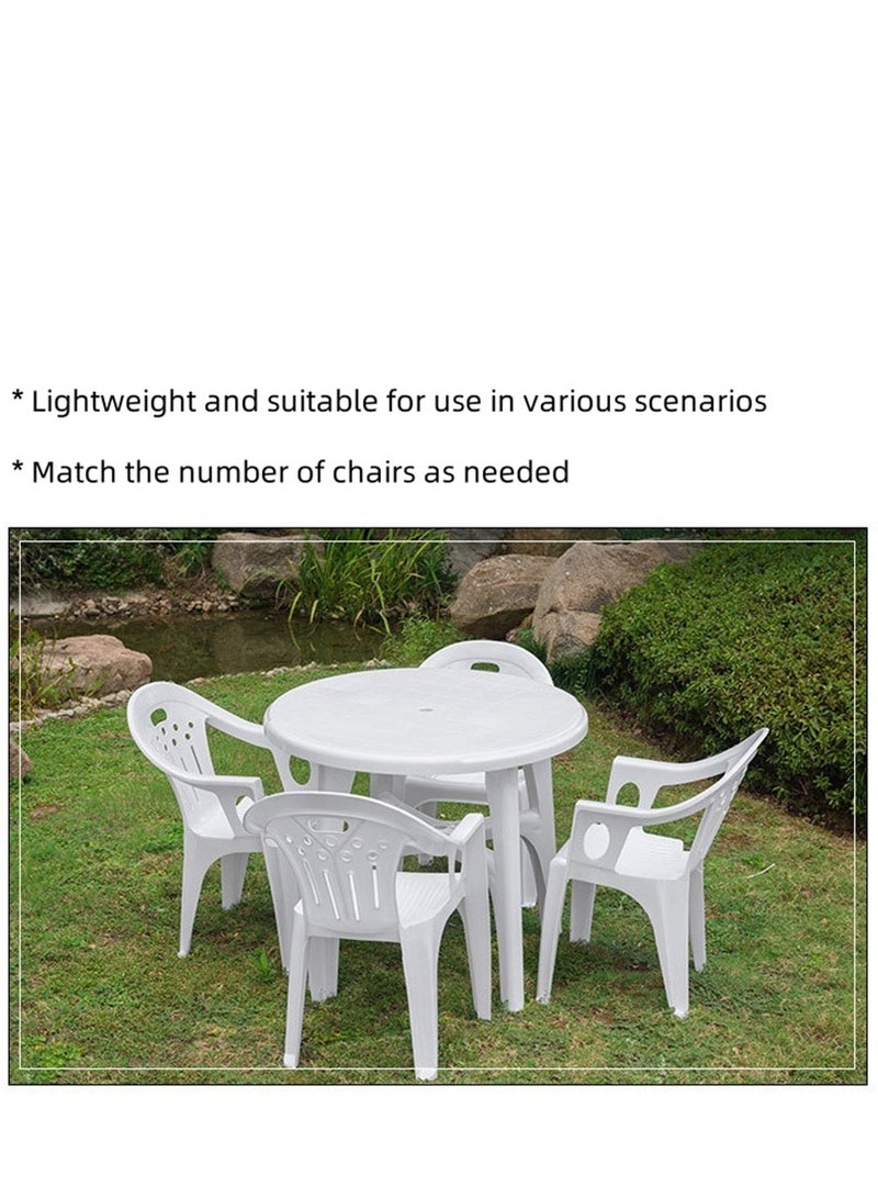 Generic 4 Pieces Plastic Chairs, Stackable Modern Princess Armchair, Garden Plastic Table Camping Seat, Dining Furniture Garden Picnic Table Weather Resistant, for Indoors Outdoors Dinner Barbecue Casual and Coffee (4 Chairs)  - Image 3