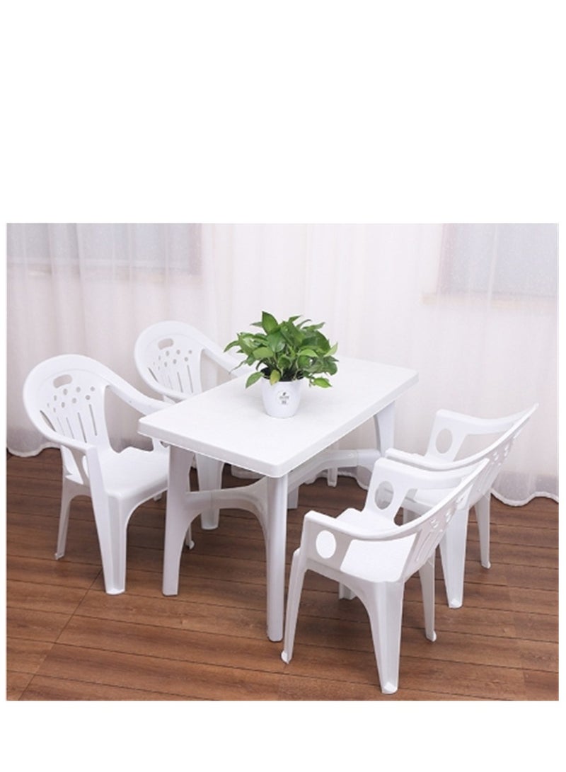 Generic 4 Pieces Plastic Chairs, Stackable Modern Princess Armchair, Garden Plastic Table Camping Seat, Dining Furniture Garden Picnic Table Weather Resistant, for Indoors Outdoors Dinner Barbecue Casual and Coffee (4 Chairs)  - Image 4