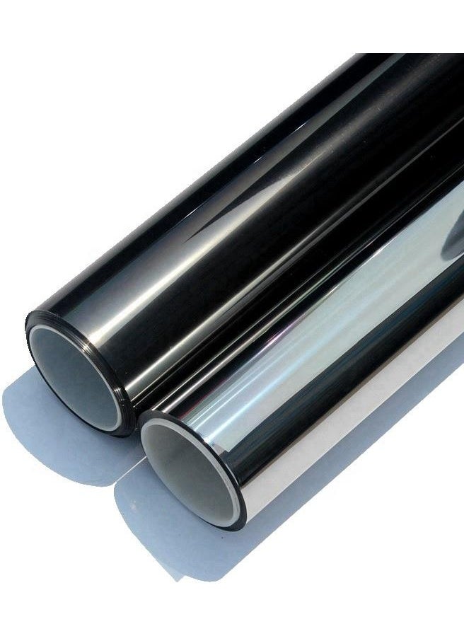 Heat Insulated Mirrored Black Window Film 100 cm x 3 Meters