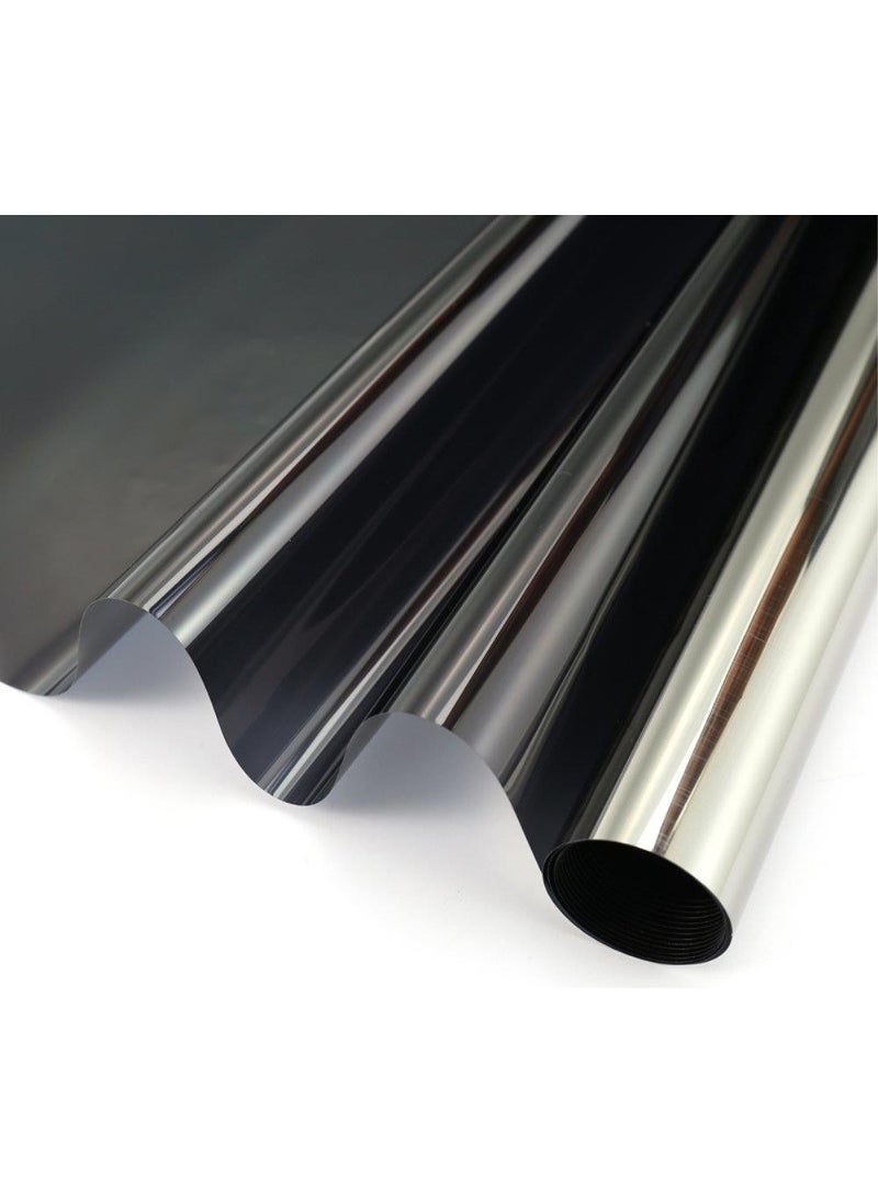 Heat Insulated Mirrored Black Window Film 100 cm x 3 Meters
