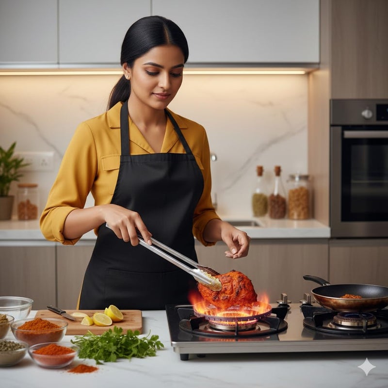 EvoFlex Gas Stove Energy Saver Net Cover, 14 cm Round Steel Mesh, Set of 2,Stainless Steel Mini Tandoori, Steel Mini Roaster - Image 3