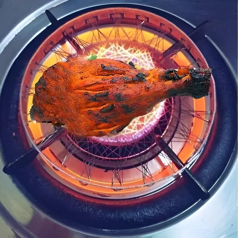 EvoFlex Gas Stove Energy Saver Net Cover, 14 cm Round Steel Mesh, Set of 2,Stainless Steel Mini Tandoori, Steel Mini Roaster - Image 4