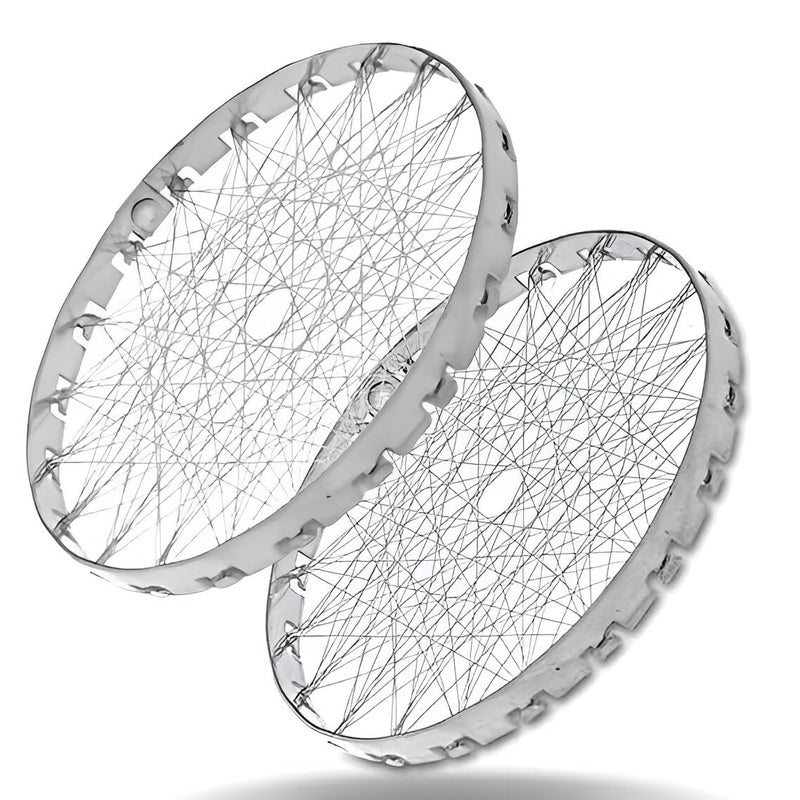 EvoFlex Gas Stove Energy Saver Net Cover, 14 cm Round Steel Mesh, Set of 2,Stainless Steel Mini Tandoori, Steel Mini Roaster - Image 1