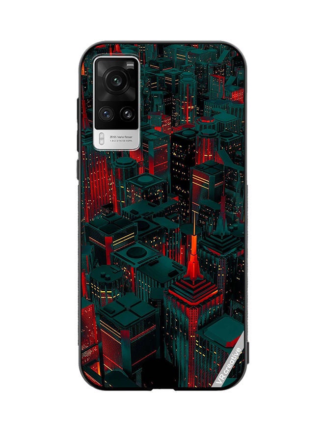 VR CREATIVE Protective Case Cover For Vivo X60 Pro Red City Design Multicolour - Image 1