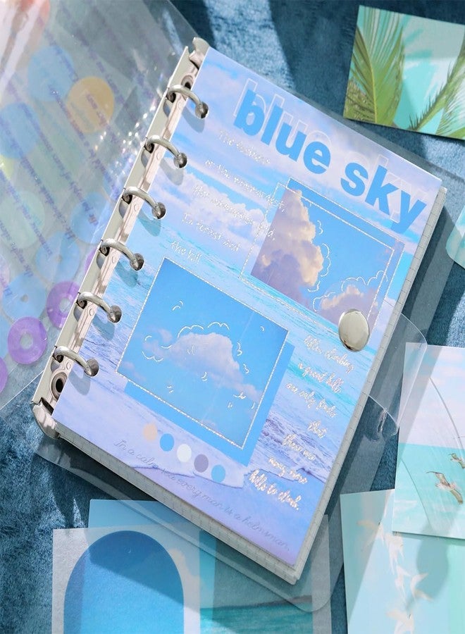 VOLDOT Junk Journal & Scrapbook Kit: A6 Notebook, Stickers, DIY Set with Vintage Aesthetic & Creative Decor Journaling Supplies. Ideal Gifting for Teens, Girls. (Blue Sky) - Image 5