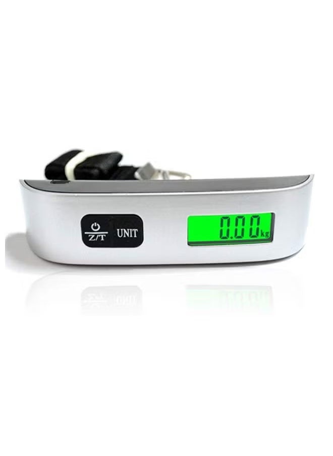 ELTRAZONE LCD Display Portable Digital Luggage Weighing Scale | Handheld Travel Weight Scale with Backlit Screen & Auto Lock | High-Precision Luggage Scale for Travel, Suitcases, and Baggage – Black/Silver | Battery Included  - Image 1
