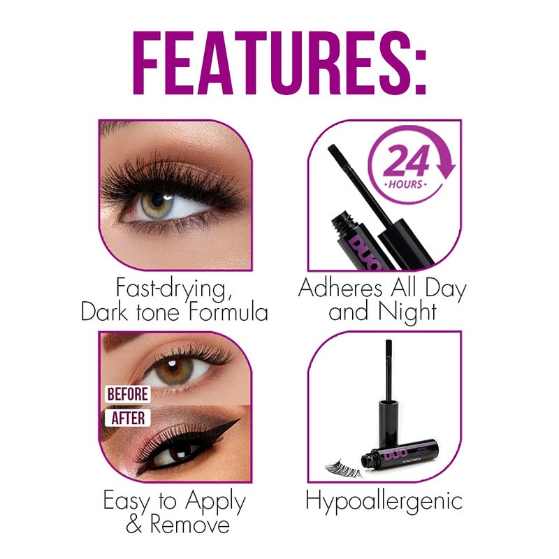 DUO Quick-Set Strip Lash Adhesive - Dark Tone, Quick-Drying, Long-Lasting, Water-Resistant Lash Glue for Strip & Individual Lashes, 0.18 oz, 1-Pack - Image 4