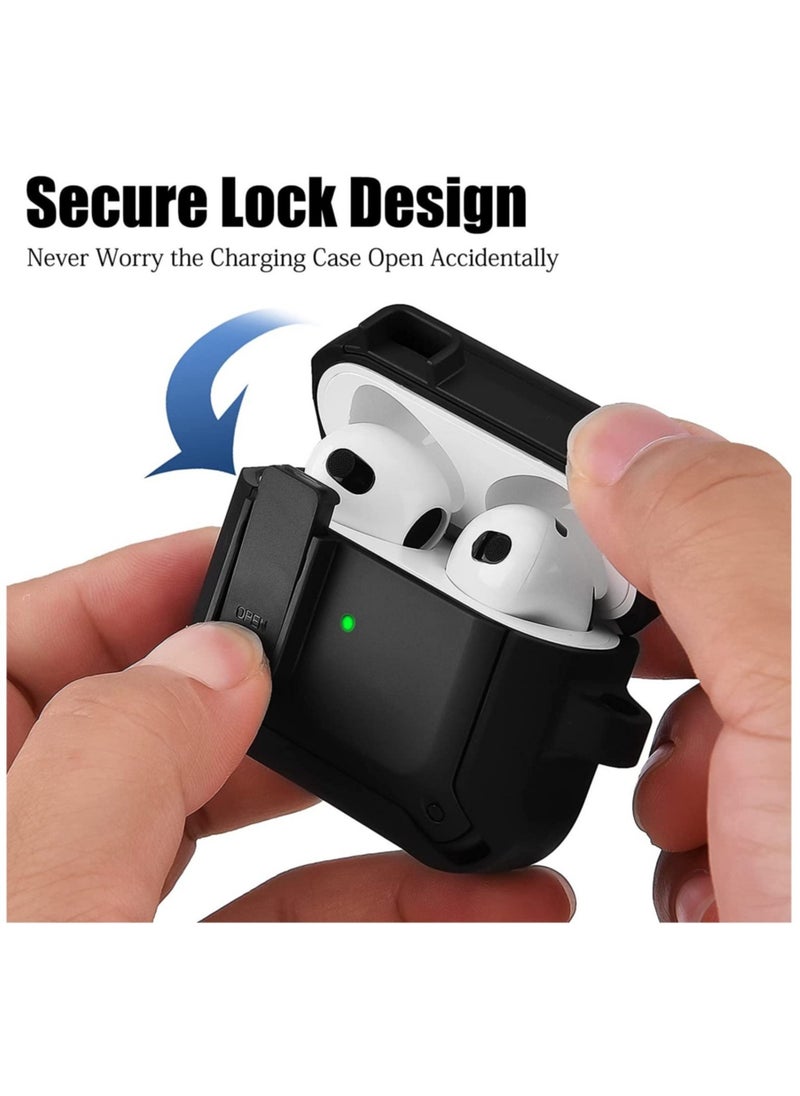 ELTRAZONE - Lock Design Airpdods 3 case,RGBWIND Air Pod 3rd (2021) Cover with Keychain,Hard Protective Skin for Airpod 3 Charging Case,LED Visible - Image 1
