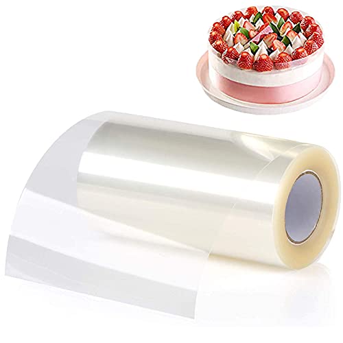 WAFJAMF Cake Collars 8 x 394 inch, Mousse Cake Acetate Sheets for Baking, Transparent Cake Rolls, Clear Cake Strips, Chocolate Mousse Surrounding Edge, Cake Decorating (8x394 inch) - Image 3