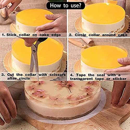 WAFJAMF Cake Collars 8 x 394 inch, Mousse Cake Acetate Sheets for Baking, Transparent Cake Rolls, Clear Cake Strips, Chocolate Mousse Surrounding Edge, Cake Decorating (8x394 inch) - Image 5