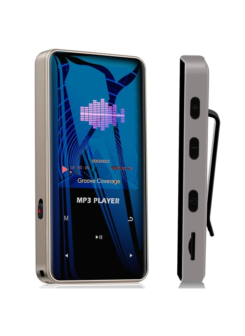 LAESO - 32GB Mp3 Player with Bluetooth 5.0 Music Player Voice Recorder Portable Digital Lossless Music MP3 MP4 Player for Kids with FM Radio HD Speaker for Sports Running Super Light Metal Shell Touch Buttons Support 128GB Expansion - Image 1