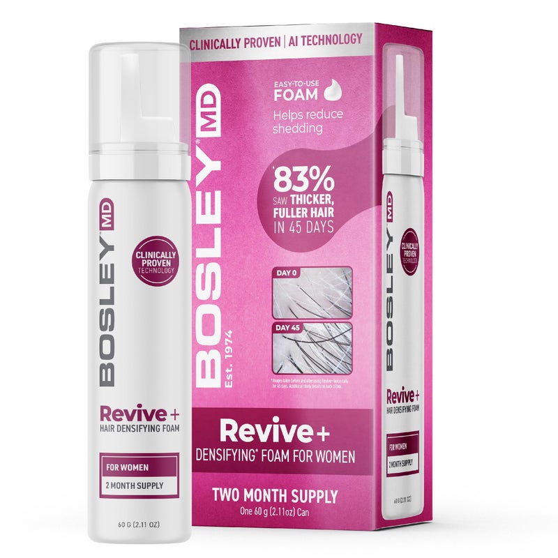 BosleyMD Women's Revive + Densifying Treatment Foam â€“ Drug-Free Hair Thinning Treatment with YuvaBioÂ® Y100â„¢, Biotin & Pumpkin Seed Oil â€“ 60-Day Supply, 2.11 oz - Image 1