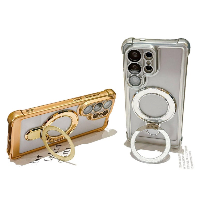 غطاء MagSafe | حماية من السقوط | حامل قائم | Gold | مقاوم للصدمات لـ iPhone 14 / 14 Plus / 14 Pro / 14 Pro Max | سيليكون - Image 3
