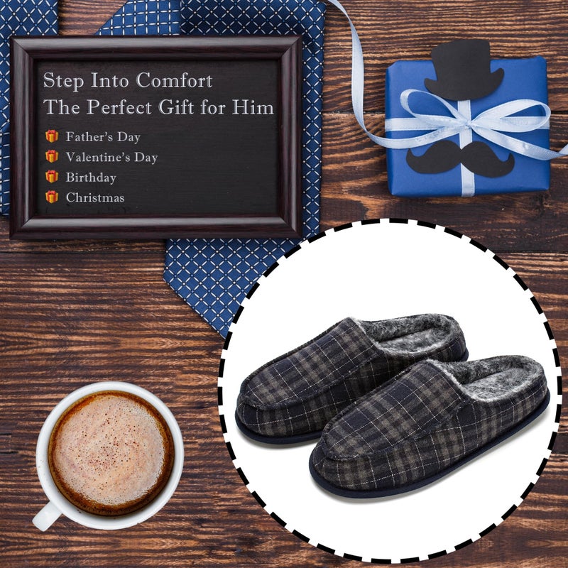 cosyone1997 Men's Slippers with Memory Foam, House Shoes for Men Indoor Outdoor, Non-Slip House Slippers Moccasin Style, Size 10-11 - Image 3