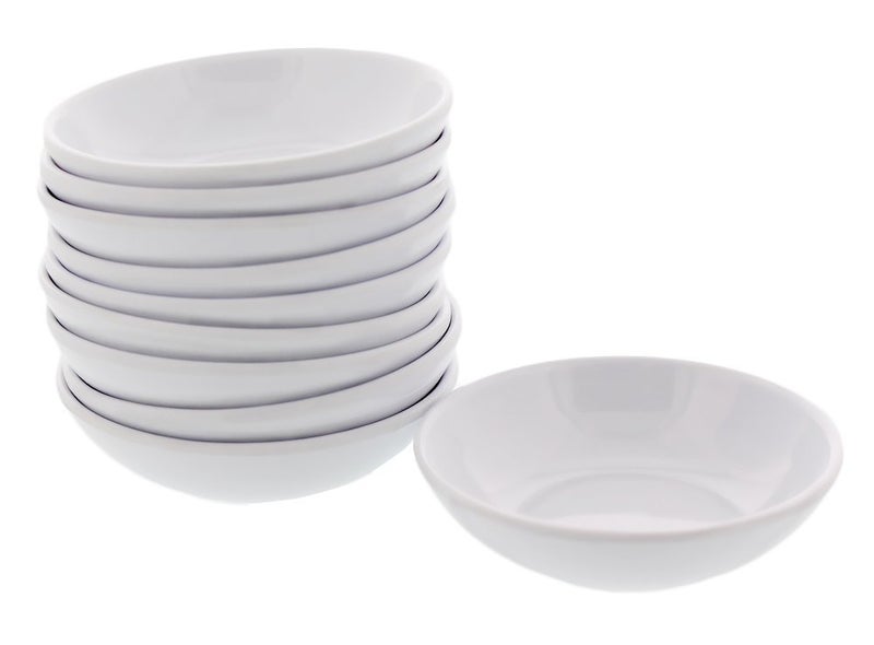 Thunder Group 1101TW Melamine Plastic White Soy Sauce Dish  Pack of 10