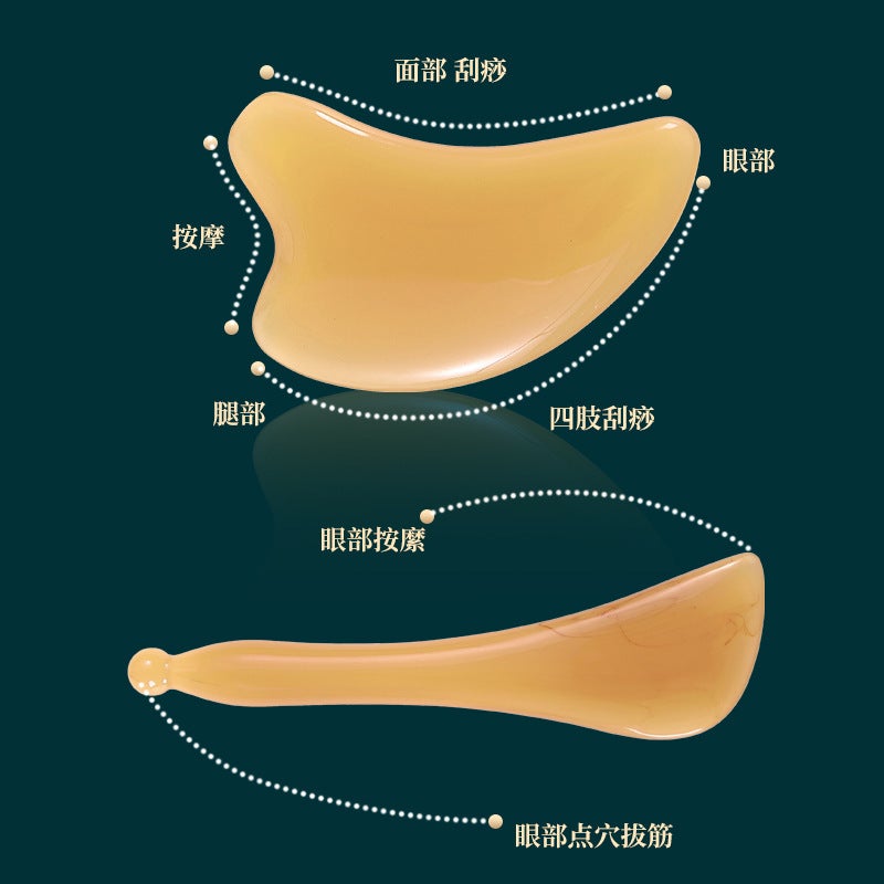 Scraping Board, Muscle-Pulling Stick, Special Resin For Face, Skin-Pulling, Beauty Stick, Triangular Heart-Shaped Scraping Tablet, Horn-Like - Image 3