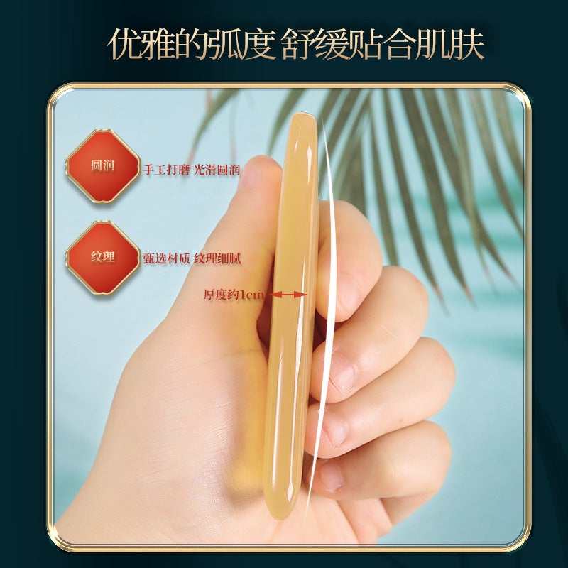 Scraping Board, Muscle-Pulling Stick, Special Resin For Face, Skin-Pulling, Beauty Stick, Triangular Heart-Shaped Scraping Tablet, Horn-Like - Image 4
