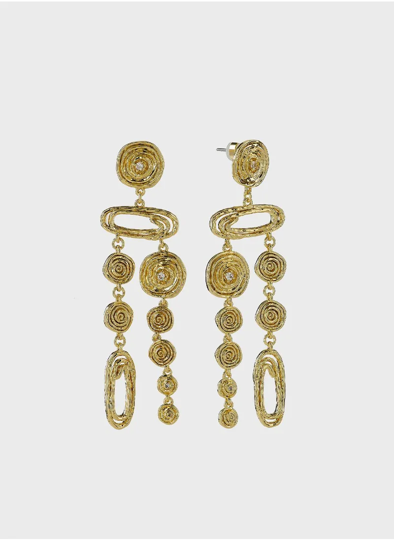 LUV AJ Molten Disc Drop Earrings