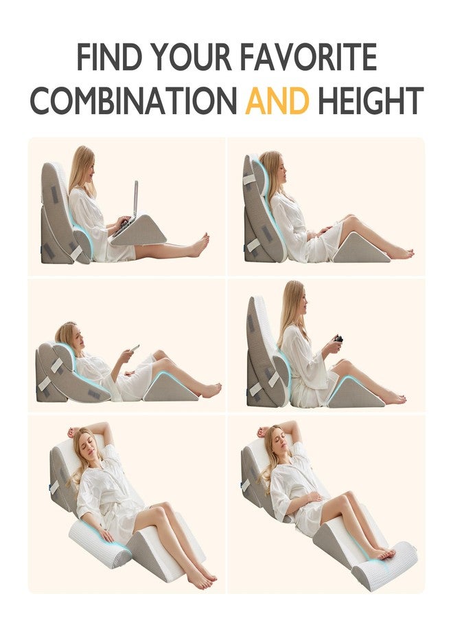BDEUS 4-PCS Orthopedic Bed Wedge Pillow Set for Post-Surgery Recovery & Pain Relief - Adjustable Foam Support Pillows for Back, Leg, Neck & Shoulder Pain. Triangle Body Wedges for Sleeping, Sitting Up - Image 2