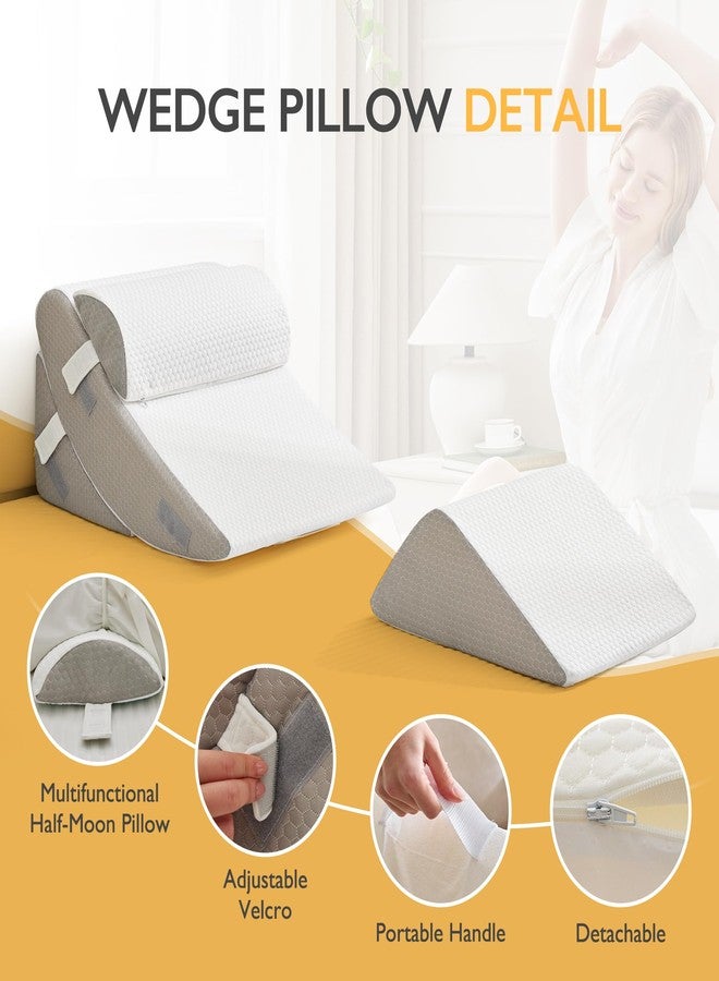 BDEUS 4-PCS Orthopedic Bed Wedge Pillow Set for Post-Surgery Recovery & Pain Relief - Adjustable Foam Support Pillows for Back, Leg, Neck & Shoulder Pain. Triangle Body Wedges for Sleeping, Sitting Up - Image 5