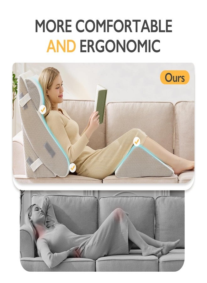 BDEUS 4-PCS Orthopedic Bed Wedge Pillow Set for Post-Surgery Recovery & Pain Relief - Adjustable Foam Support Pillows for Back, Leg, Neck & Shoulder Pain. Triangle Body Wedges for Sleeping, Sitting Up - Image 3