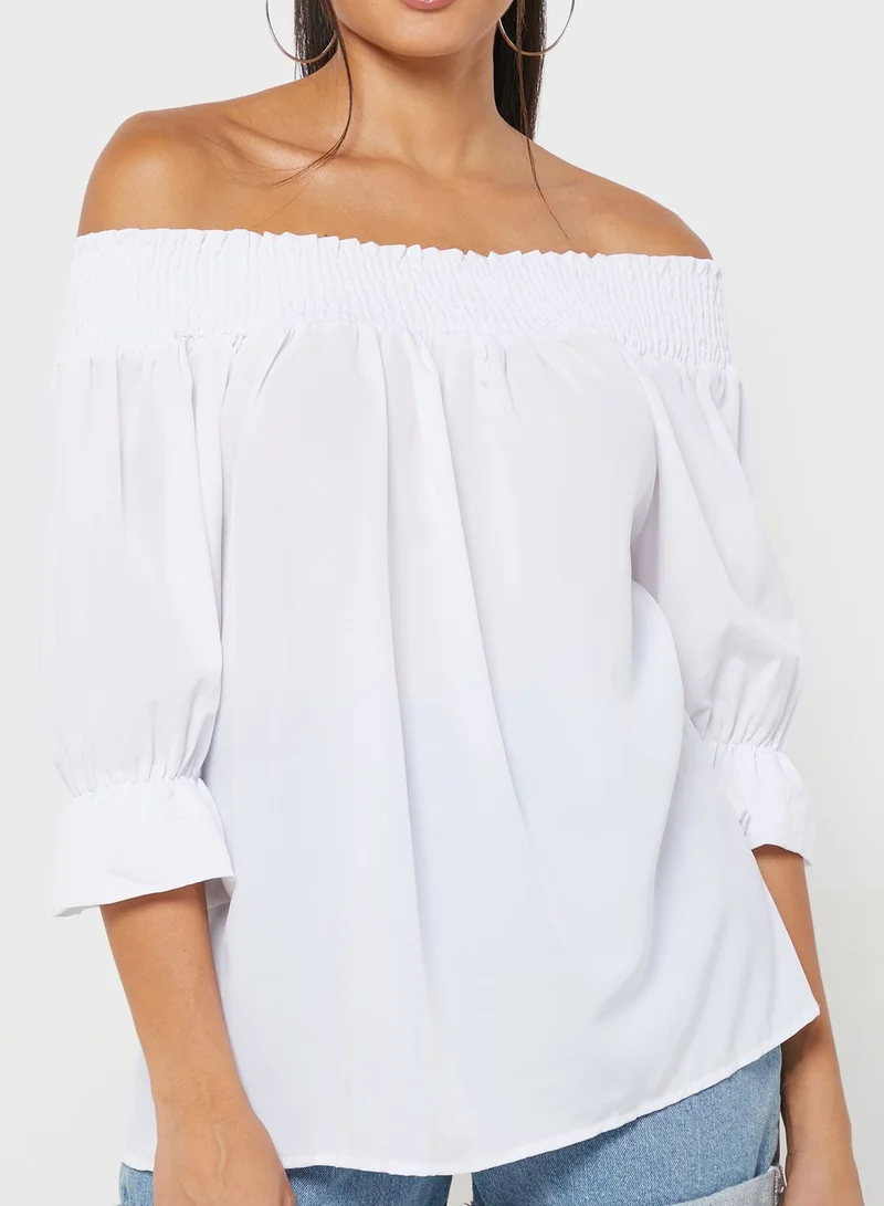Ginger Off Shoulder Solid Top