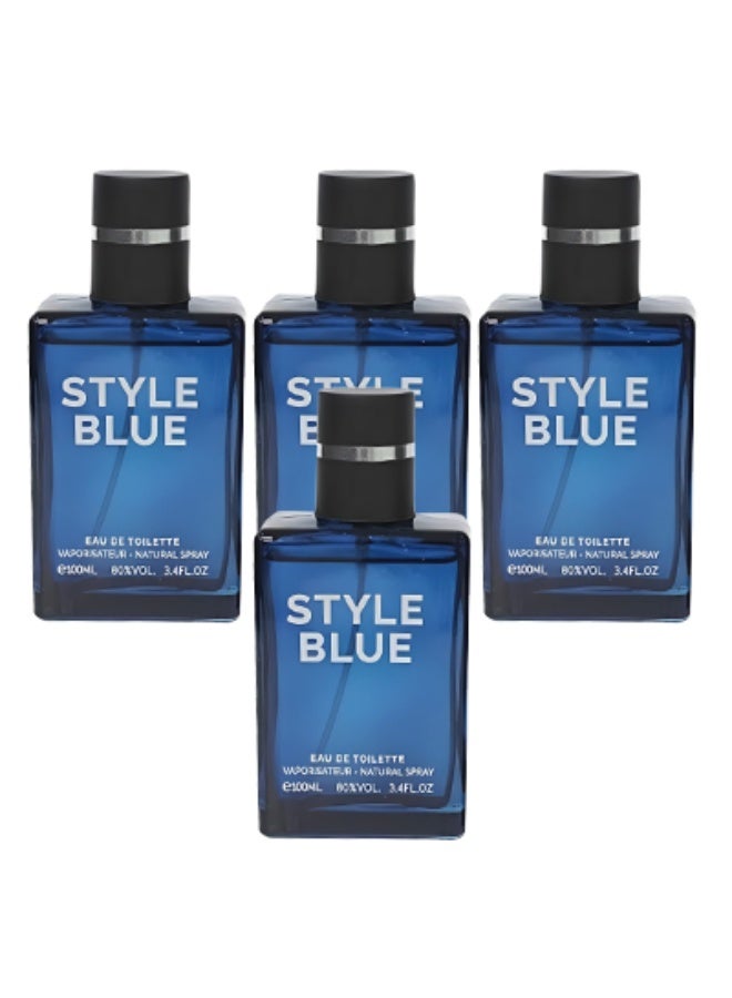 Style 4 Pieces Style Blue Perfume For Men 100ml EDT - Image 1