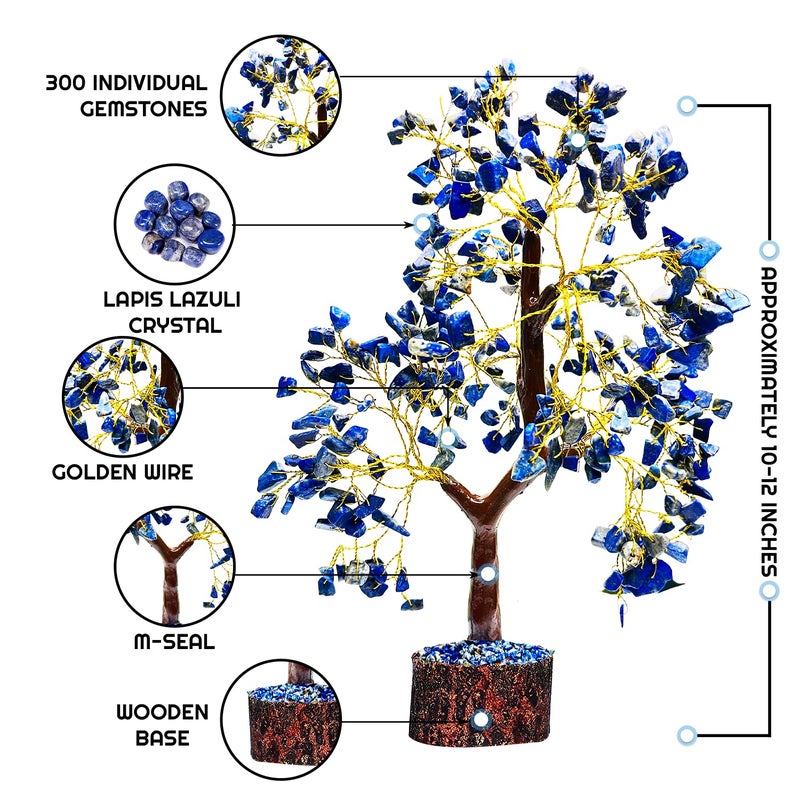 AstraVeda Lapis Lazuli Tree  Tree of Life  Crystal Tree  Feng Shui Tree  Positive Energy Tree  Meditation Gift  Crystals and Stones  Spiritual Items  300 Bead - Image 3