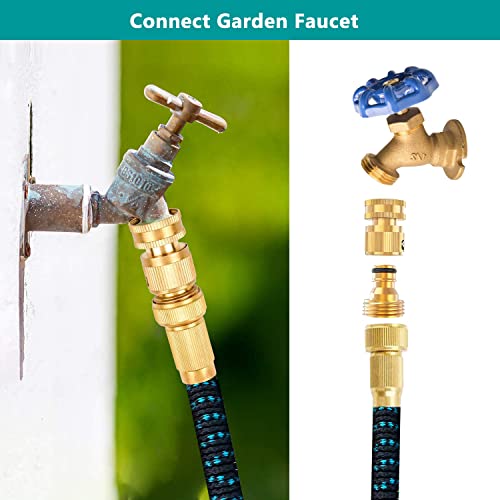 Finest Garden Hose Quick Connector, Solid Brass 3/4 Inch Thread Fitting No-Leak Water Hose Female and Male Easy Connect (6 Sets) - Image 5
