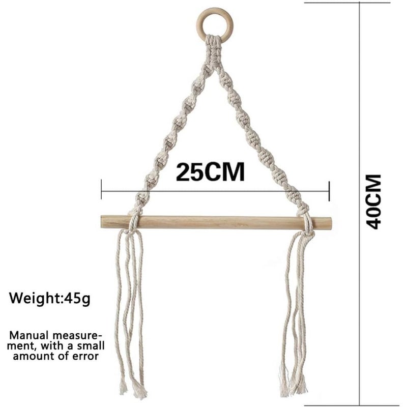 ALKAYAN Macrame Toilet Paper Holder with Wooden Rod, Boho Bathroom Decor, Cotton Rope... - Image 5