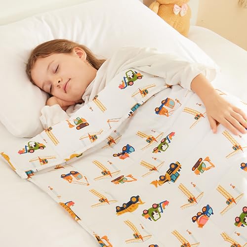 HOSUKKO Weighted Blanket - 5 lbs Engineering Vehicles Heavy Blanket - Small Size Breathable Lap Blanket(36"x48", 5 lbs) - Image 1