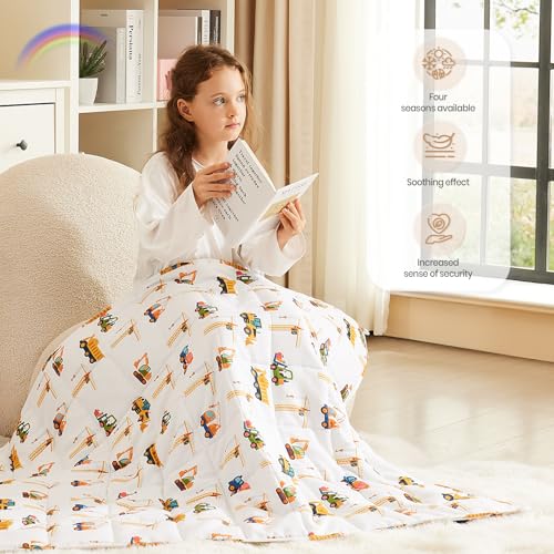 HOSUKKO Weighted Blanket - 5 lbs Engineering Vehicles Heavy Blanket - Small Size Breathable Lap Blanket(36"x48", 5 lbs) - Image 3