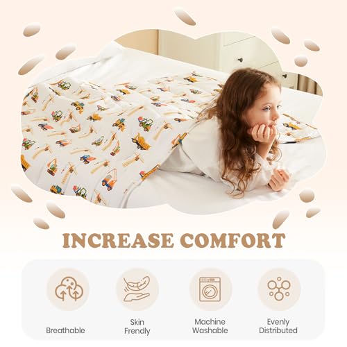 HOSUKKO Weighted Blanket - 5 lbs Engineering Vehicles Heavy Blanket - Small Size Breathable Lap Blanket(36"x48", 5 lbs) - Image 4