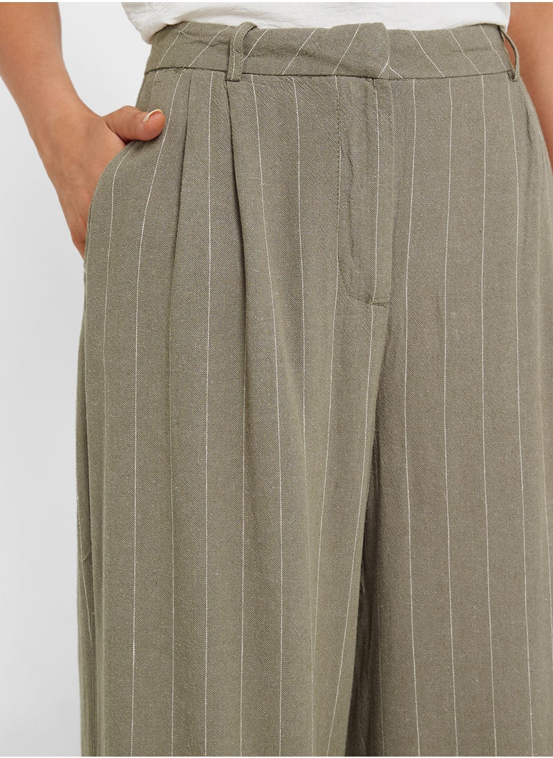 VERO MODA - Wide Leg Striped 30" Pants - Image 1