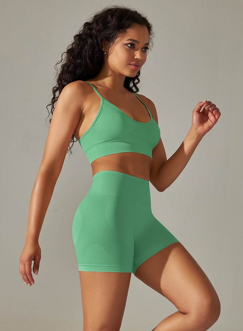 Loquat Yoga Tight Fitting Stretch Soft Sets Green - Image 2