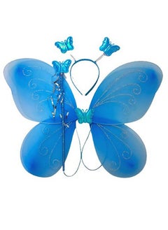Generic Chuz N Pick Elegant Butterfly Shaped Wings Best Suitable for Girls (Little Kids) Consist of a Fancy Butterfly Wing with a Butterfly Head Band and a Magic Stick (Sky Blue)  - Image 2